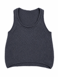 James Perse Navy Cotton & Linen-Blend Knitted Tank Top size 2 ladies