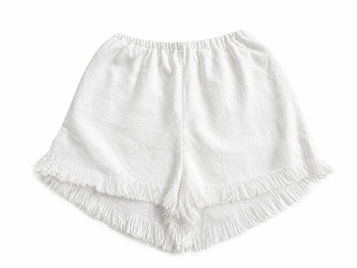 ERES White Fringe Shorts ladies