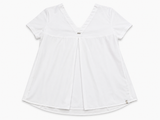 Herno White Mixed-Media V-Neck T-Shirt / Blouse size 40 ladies
