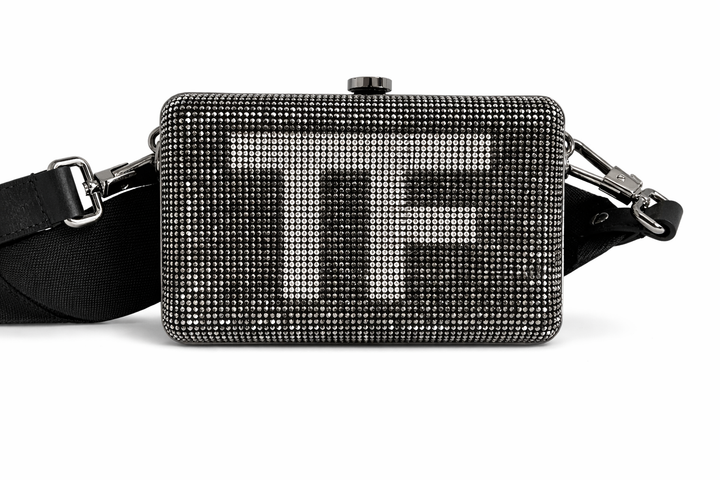 Tom Ford Crystal-Embellished Mini Clutch Bag with extra strap Handbag ladies