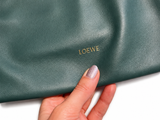 Loewe Mini Flamenco Knot Clutch Bag – Vetiver Green Soft Nappa Leather ladies