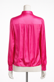 Zadig and Voltaire Taos Satin Tunic Blouse in Fuchsia size L large