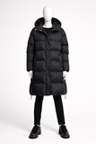 Claudie Pierlot BLACK DOWN LONG JACKET SIZE F 38 LADIES