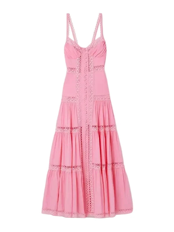 Charo Ruiz Ardele guipure lace maxi dress size M MEDIUM Ladies