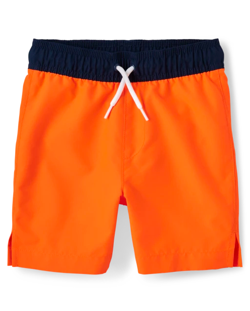 GYMBOREE Boys Colorblock Swim Trunks Shorts Bermuda - Orange Size 12-18 months children