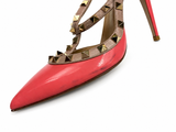 Valentino Garavani Rockstud T-Strap Patent Leather Pumps size 39  ladies