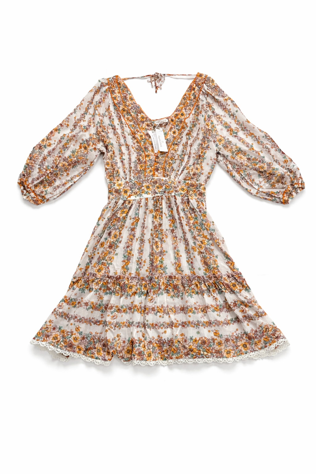 Poupette St Barth Mini Dress Aria - Lavender Waves Flowers Size XS ladies