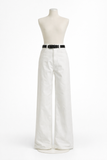 Brunello Cucinelli Cotton and linen wide-leg pants trousers Size I 40 US 4 UK 8 ladies