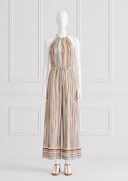 Missoni Mare Striped Metallic Knit Jumpsuit – Size IT 42 ladies