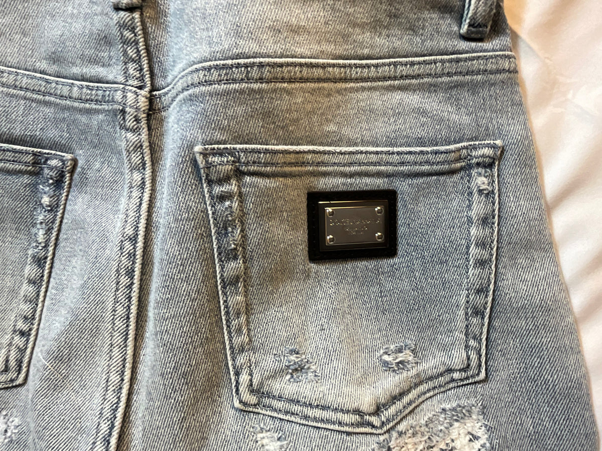 DOLCE & GABBANA GRACE HIGH WAISTED DISTRESSED SKINNY JEANS DENIM SIZE I 42 UK 10 US 6 LADIES