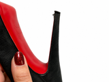 Christian Louboutin Black Suede Peep Toe Pumps – EU 36 ladies
