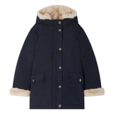 Bonpoint Giordana parka with fur lining Navy Winter Coat Jacket Size 10 years CHILDREN