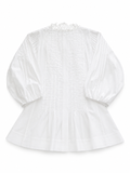 Sandro Moana Lace-Trimmed Pintucked Cotton Poplin Mini Dress ladies
