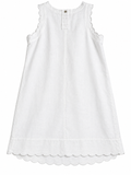 M&S White Linen-Blend Scalloped Mini Dress ladies