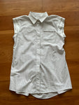 Brunello Cucinelli Striped Poplin Shirt Sleeveless Monili Trim Shirt size XS ladies