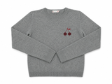 Bonpoint Girls Grey Cashmere Cherry Pullover – Age 14 years children