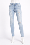 DOLCE & GABBANA GRACE HIGH WAISTED DISTRESSED SKINNY JEANS DENIM SIZE I 42 UK 10 US 6 LADIES