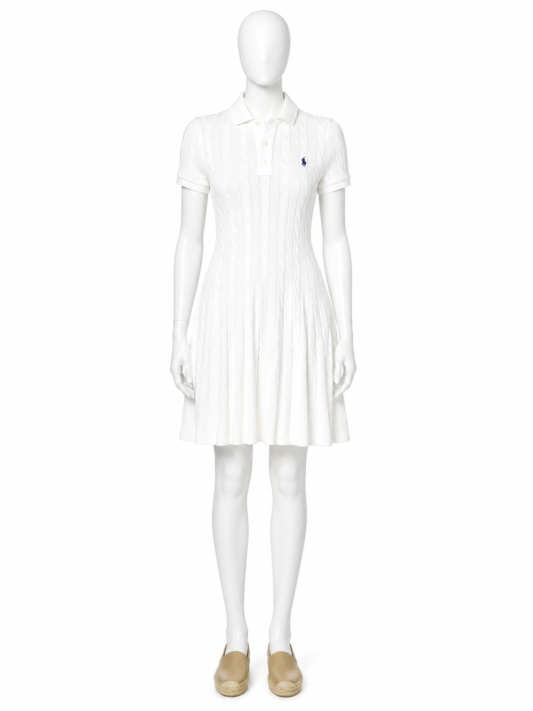 Polo by Ralph Lauren Cable Knit Polo Dress – White – Size M ladies
