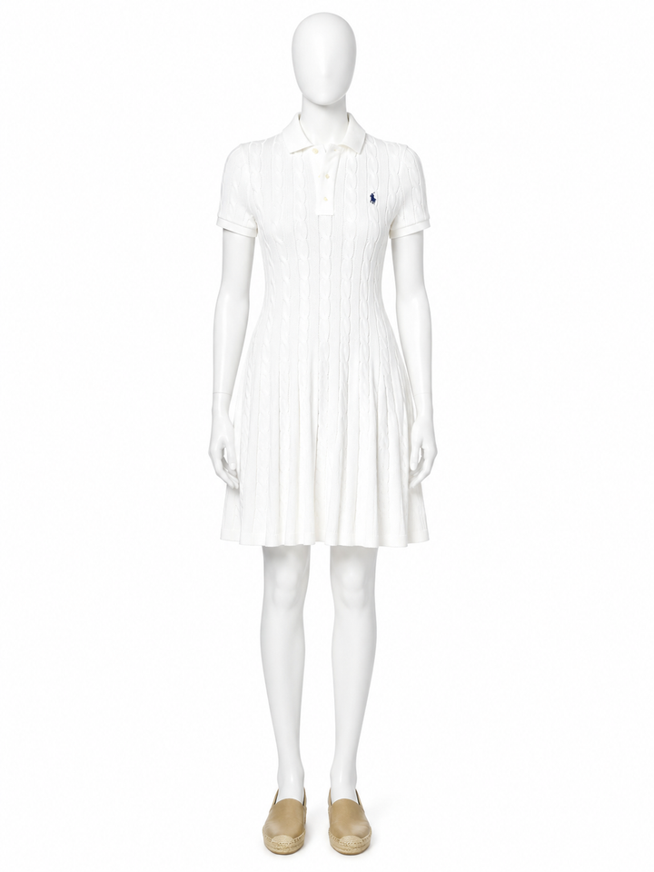 Polo by Ralph Lauren Cable Knit Polo Dress – White – Size M ladies