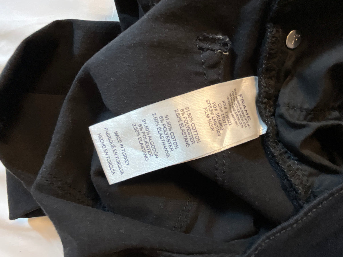 Frame Le High straight-leg jeans in black size 28 ladies