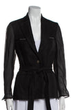 Brunello Cucinelli Black Linen & Silk Blazer Monili size I 40 UK 8 US 4 S small ladies
