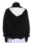 MONSE  Upside Down Oversized Cutout Merino Wool Turtleneck Sweater In Black XS ladies