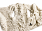 Ivory Rabbit Fur Knit Waterfall Vest – Size 38 ladies