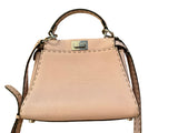 Fendi Pink Selleria Leather Mini Peekaboo Top Handle Bag Handbag ladies