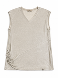 Herno Metallic Gold Linen Blend Top – Size IT 42 US 6 UK 10 ladies