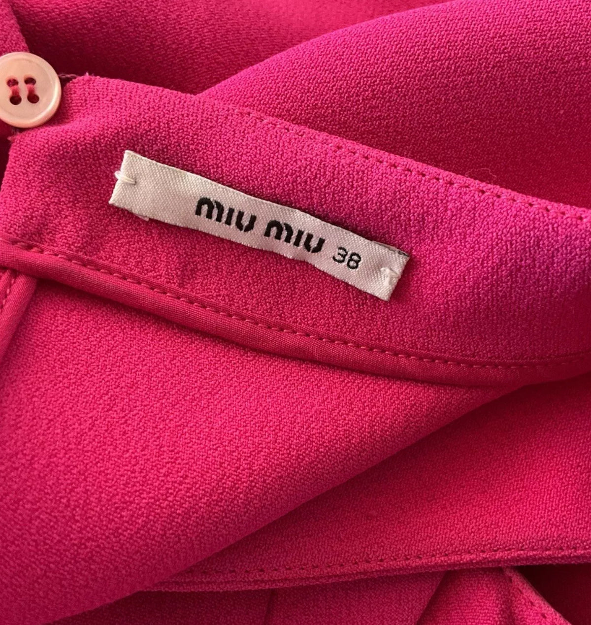 Wonderful MIU MIU Pink Ruffeled Bow Detail Dress  Size I 38 fits US 6 UK 2 XS ladies