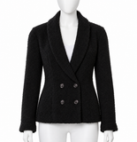 Chanel La Petite Veste Noire Black Bouclé Wool Jacket – Pre-Fall 2022/2023  – Size 40 ladies