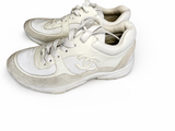 Chanel White & Grey Suede CC Logo Trainers / Sneakers – Size EU 36 ladies