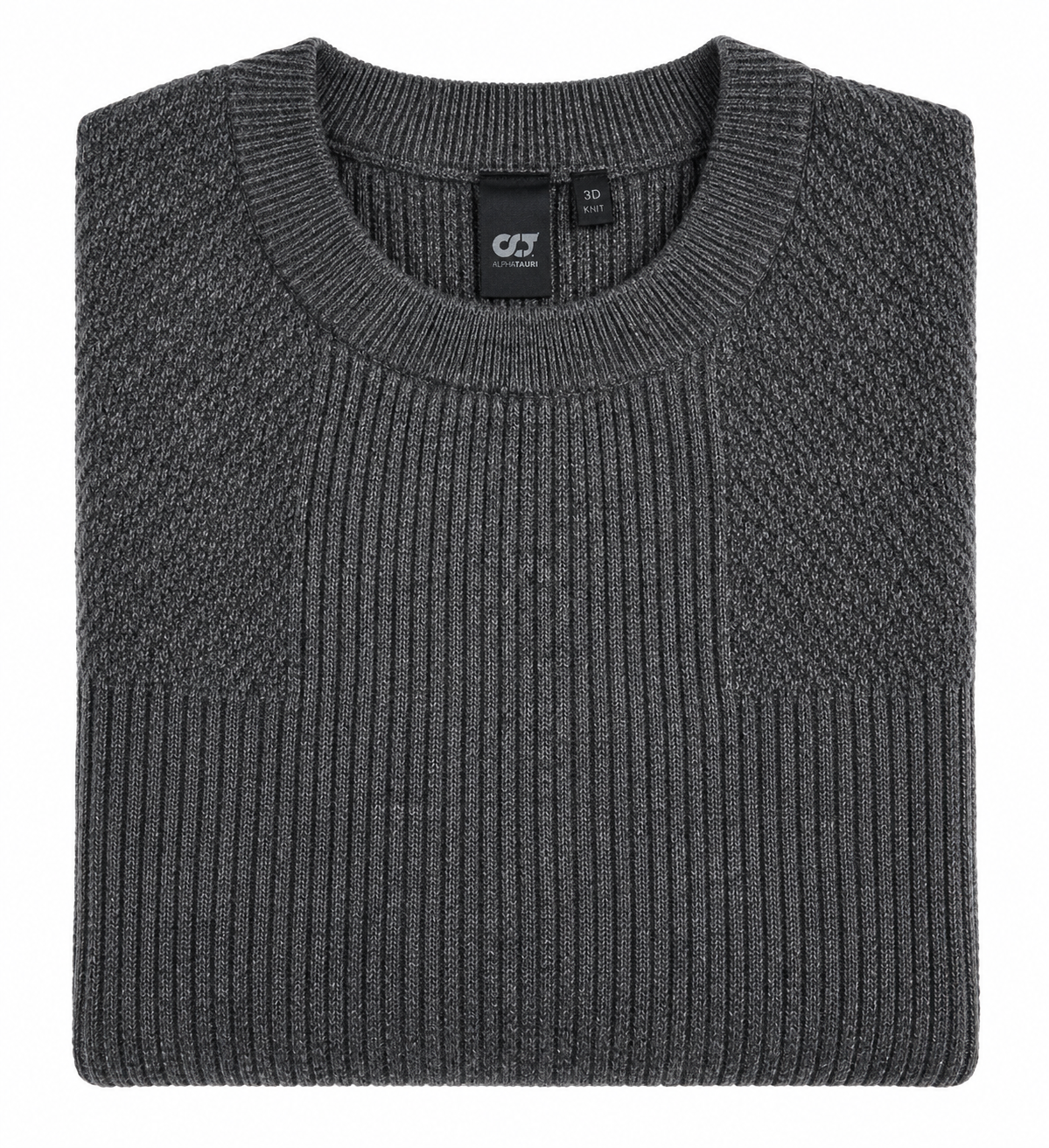 AlphaTauri Grey 3D Ribbed Knit Wool & Cashmere Jumper – Size S men