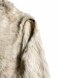 Ivory Rabbit Fur Knit Waterfall Vest – Size 38 ladies