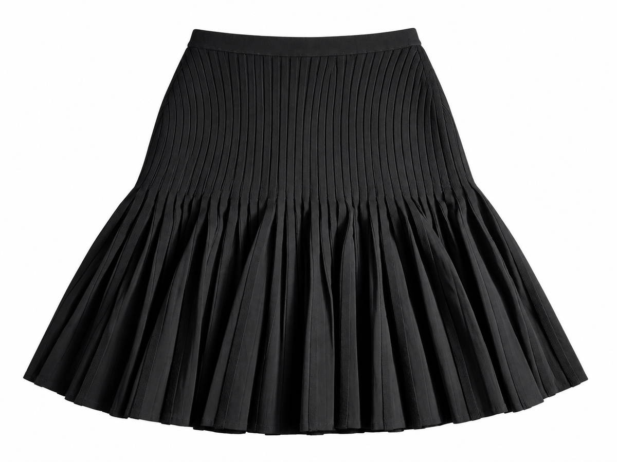 Hervé Léger Black Pleated Mini Skirt Size XS ladies