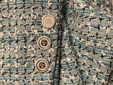 Chanel 2019 Cruise LA PAUSA Fantasy Tweed Blazer Jacket White Blue Light blue ladies