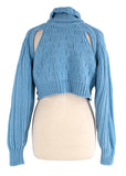 Richard Malone Merino Wool Cropped Cut Out Knit Sweater Jumper Size XS ladies