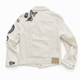 Zadig and Voltaire kioky stretch denim snake embroidered jacket size M medium ladies