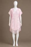 Pain de Sucre JESSE  Fringe Pink Lace Kaftan Dress ladies