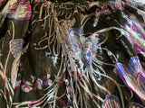 Emilio Pucci Silk Butterfly Print Pleated Maxi Skirt  – Size L ladies