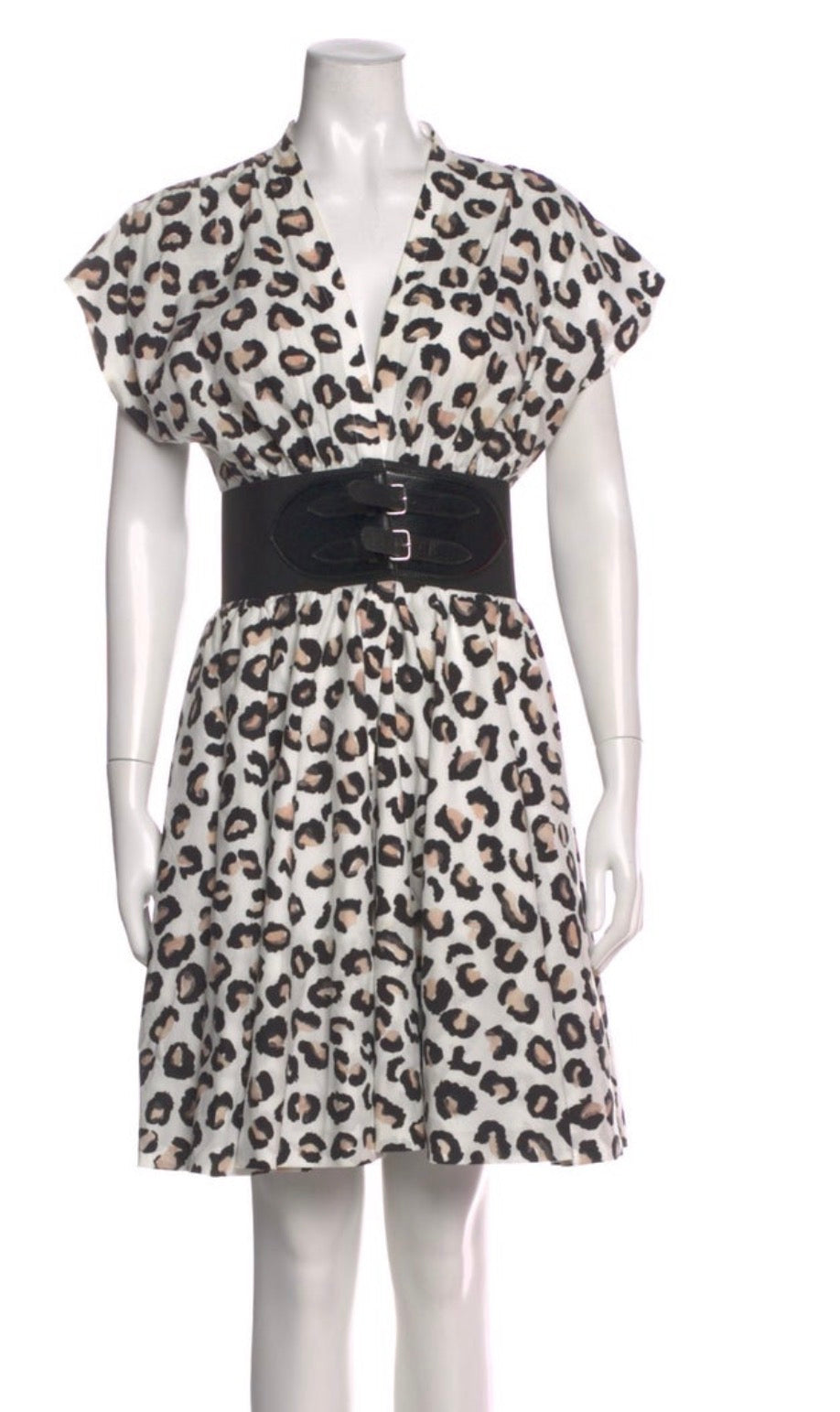 Alaïa Leopard Print Mini Dress with Signature Belt – FR 38