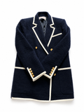 Valentino Black Tweed Jacket with Contrast Trim ladies