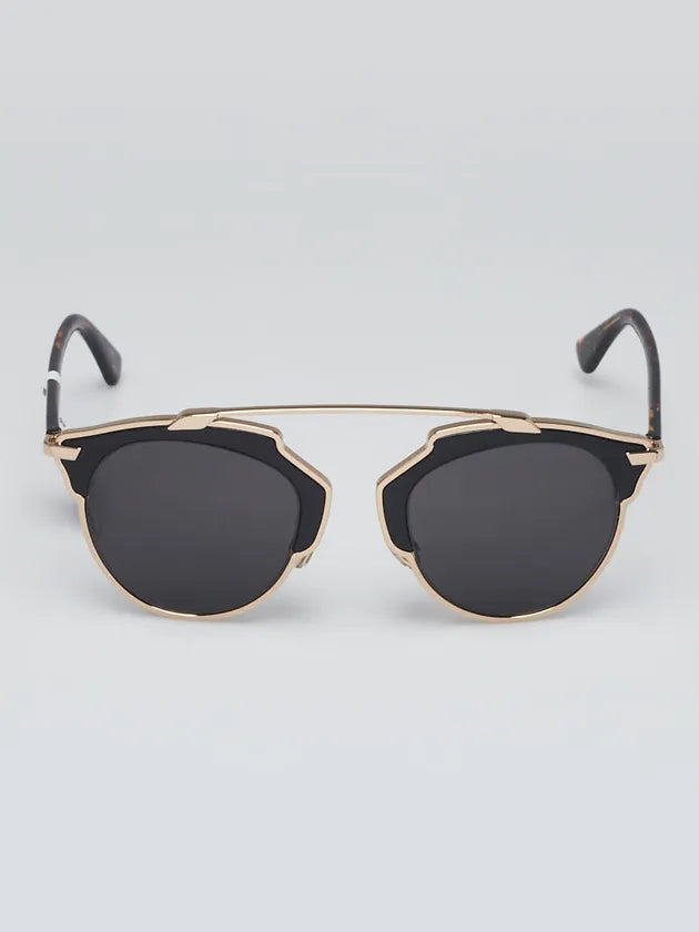 CHRISTIAN DIOR Tortoise Shell Acetate And Goldtone Metal So Real Brow Bar Sunglasses ladies