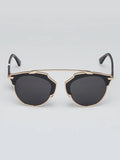 CHRISTIAN DIOR Tortoise Shell Acetate And Goldtone Metal So Real Brow Bar Sunglasses ladies