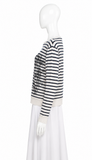 Christian Dior Striped Linen Blend Sailor Sweater – White/Navy ladies