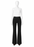 Mango Violet Flared High-Rise Jeans – Black ladies