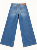Cambio Wide-Leg Blue Denim Jeans – Italian Fabric ladies