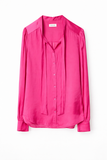 Zadig and Voltaire Taos Satin Tunic Blouse in Fuchsia size L large