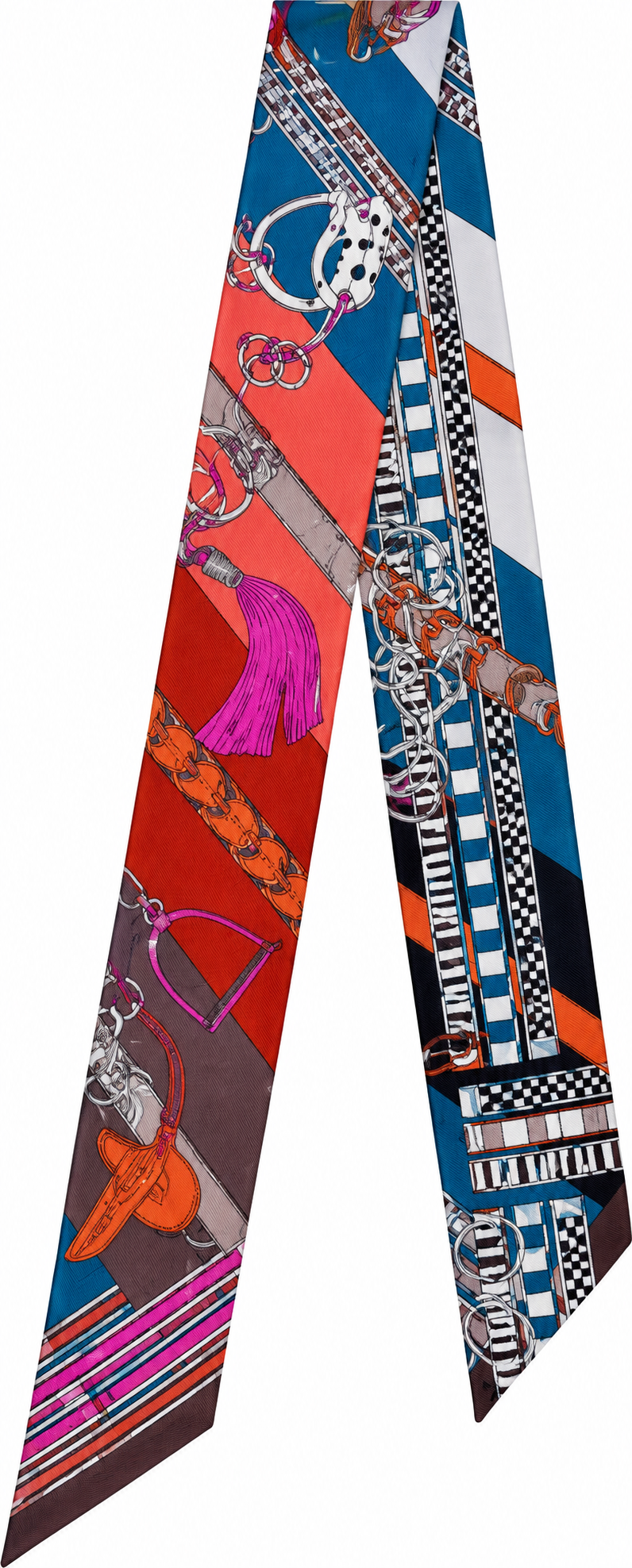 Hermès Brides et Gris Gris Silk Twilly Scarf ladies