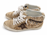 Golden Goose Midstar Gold Glitter & Suede Trainers – EU 36 ladies